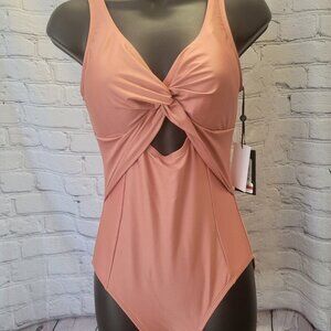 DKNY Peek-a-Boo Twist One-Piece Swimsuit
